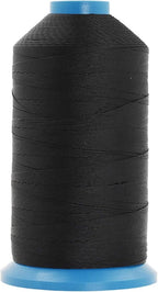 Mandala Crafts Bonded Nylon Thread Black Heavy Duty Sewing Threads - 1250 YDs Size 138 420D T135 Tex 135 Thread for Leather Jeans Weaving Outdoor Marine Upholstery Threads