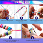 FANDAMEI 1mm Elastic String for Bracelets, Elastic Bracelets Beading Cord Stretchy Rainbow, Stretch Bead Cord for Jewelry Making, Sturdy Thread for Bracelet Necklace Crafts Christmas DIY Colorful