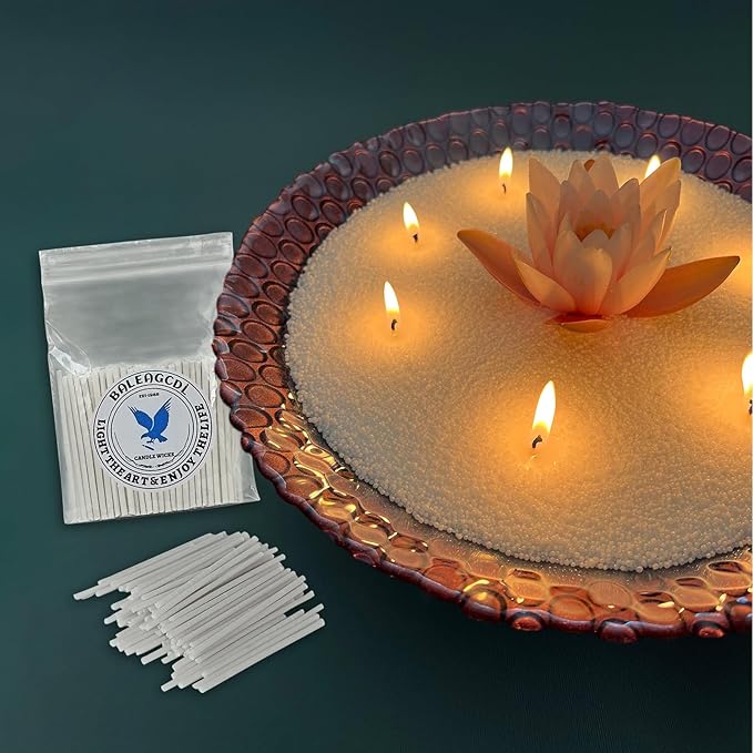 Pearled Candle Extra Wicks 400 Pack for Pearled Candle Making - 2 Inch White Cotton Candle Wicks for Candle Making DIY