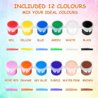 10 Pack Mini Acrylic Paint Set,12 Colors Acrylic Paints Strips for Kids&Adults Craft Paint,140 PCS Kids Painting Kit Container Strips Storage, Perfect for Home Birthday Classroom Party Favors……