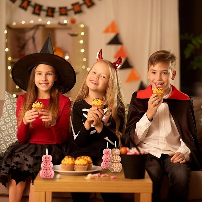 Halloween Pumpkin Candle Molds,3D Halloween Candle Mold Silicone Epoxy Resin Casting Molds for Candle Making Home Decorate Candle Making Aromatherapy Gypsum Candles Clay Craft