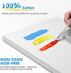Gotideal Canvas for Painting, 14 Pcs Muti Pack Stretched Painting Canvas, Blank Paint Canvas for Acrylic, Oil, Art Supplies for Artists, Adults 4x4,4x6, 5x7, 8x10,9x12, 11x14 Set of 14