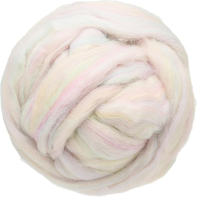 uxcell 3.53oz Wool Roving Yarn, Needle Felting Wool Fiber DIY Craft Needle Wet Felting Supplies for Blending Weaving Handcrafts, Light Yellow Green