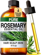 KUKKA Rosemary Essential Oils - 4 Fl Oz - for Hair, Skin, Diffuser, Aromatherapy & DIY Soap Making Scent