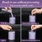 Sukh Purple Snow Pearled-Candles with Wicks - 410G DIY Candle Sand,Pearled Sand Wax with Wicks,Pearled Wax,Refillable for Weddings,Partie,Halloween,Christmas,Thanksgiving