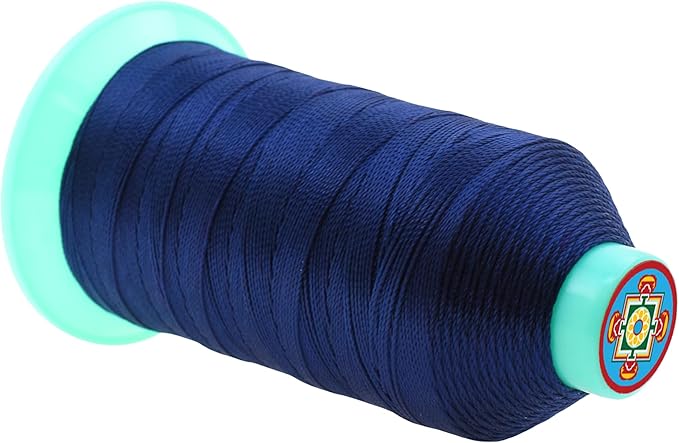 Mandala Crafts Bonded Nylon Thread Dark Blue Heavy Duty Sewing Threads - 800 YDs Size 277 840D T270 Tex 270 Thread for Leather Jeans Weaving Outdoor Marine Upholstery Threads