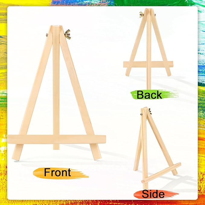 32 Pack 9 Inch Wood Easels, Easel Stand for Painting Canvases, Art, and Crafts, Tripod, Painting Party Easel, Kids Student Tabletop Easels for Painting, Portable Canvas Photo Picture Sign Holder