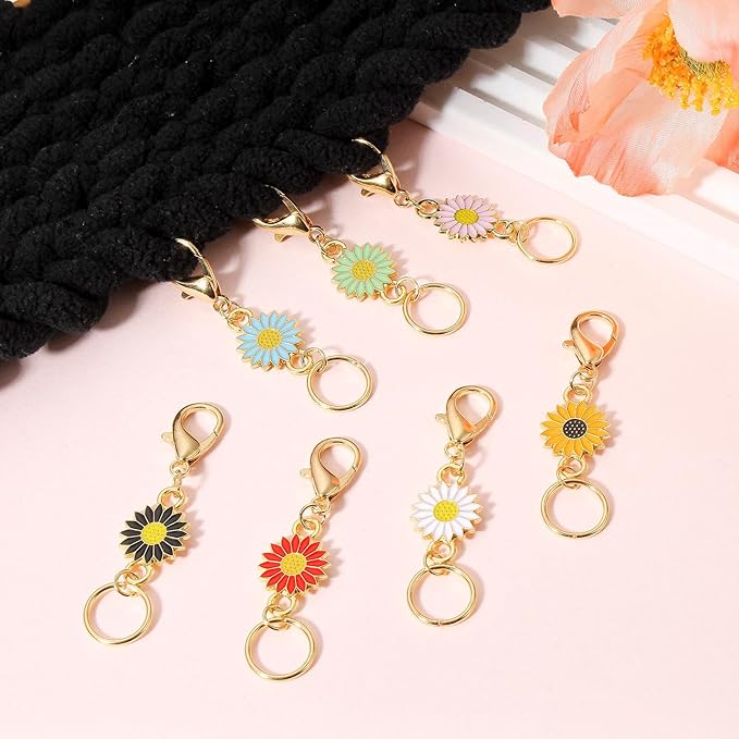 DoreenBeads Stitch Markers for Crocheting and Knitting, Alloy Enamel Crochet Marker Crochet Gifts for Knitting Weaving Sewing Accessories Quilting Jewelry Making