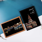 Rainbow Painting Scratch Paper By BOTEEN, City Series Night Scene,Scratch Painting Creative Gift,Scratchboard for Adult and Kids,with 4 Tools,Size:11.7''x8.3''（A4）（8PACK）