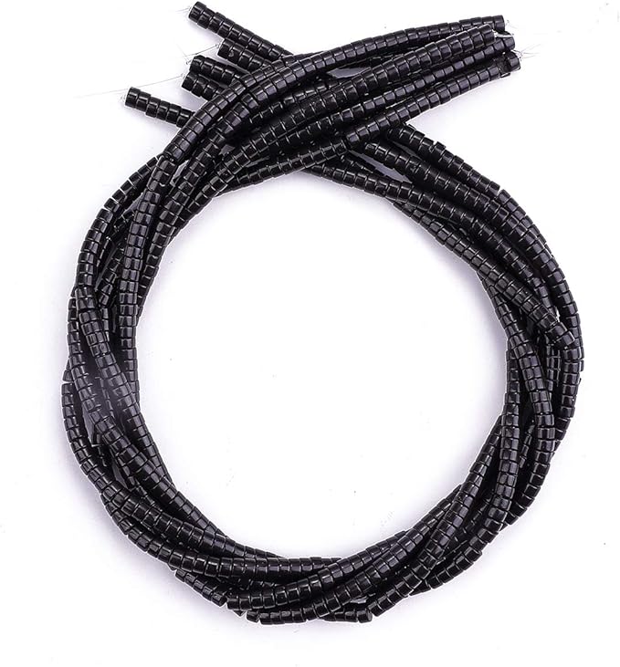 Natural Black Onyx Spacer Beads Caps Loose Semi Gemstone for Beading Jewelry Making 4mmx2mm 38cm