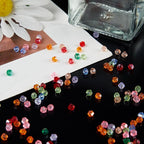 1200PCS 3mm Bicone Crystal Glass Beads for Jewelry Making, Sparkling Mini Beads for Suncatchers, DIY Bracelets & Craft Projects (Multicolored)
