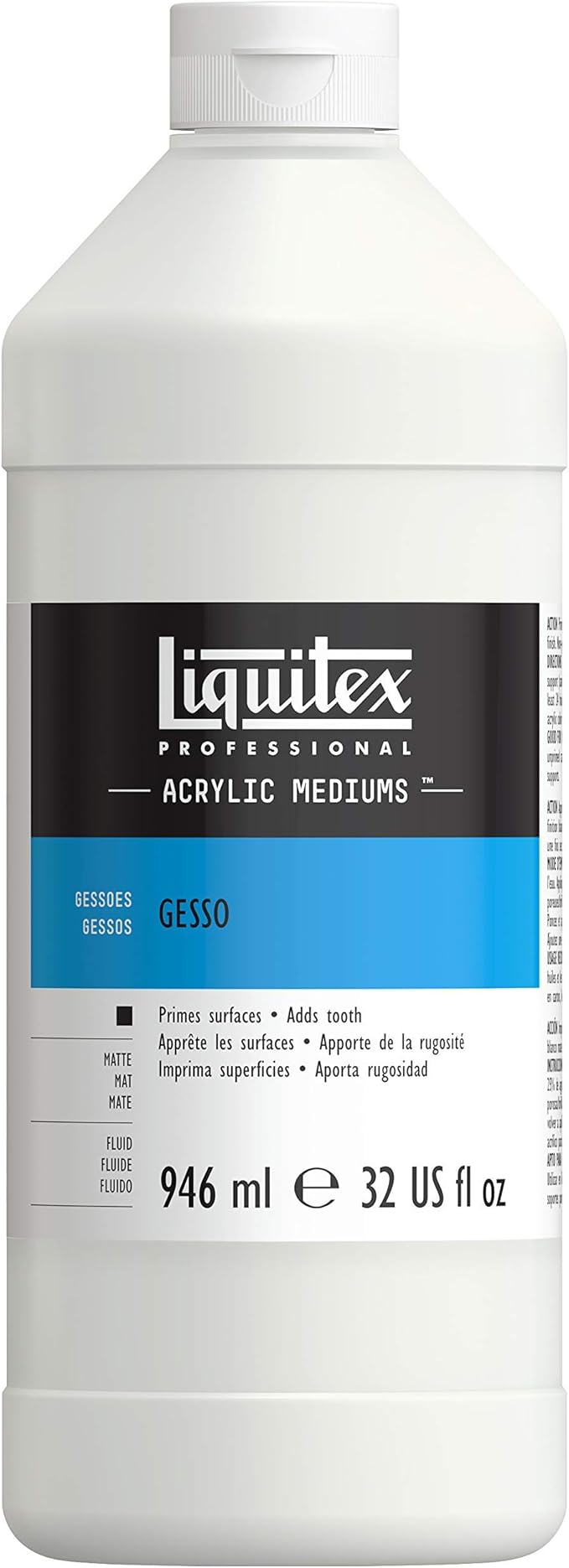 Liquitex Professional Gesso Surface Prep Medium, 946ml (32-oz), White