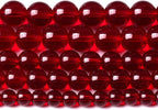 12mm Garnet Red Glass Crystal Beads Smooth Round Stone Beads with Energy Power for DIY Jewlery Bracelets Making 32pcs 1 Strands 15"