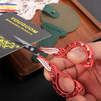 Little Sewing Scissors with Cover Sharp Detail Scissor for Craft Embroidery Needlework Threading Snips, Small Cross Stitch Shears Golden Red