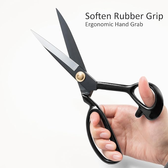 10 Inch Professional Fabric Scissors Heavy Duty Sewing Shears Sharp Leather Scissors High Carbon Steel Ergonomic Fabric Shears for Quilting, Sewing, Heavy Duty Cutting