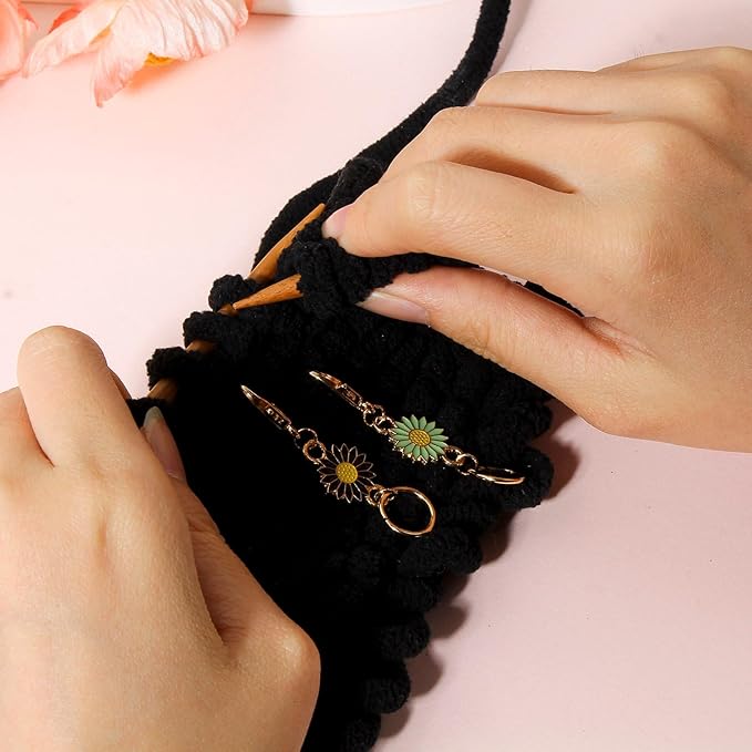 DoreenBeads Stitch Markers for Crocheting and Knitting, Alloy Enamel Crochet Marker Crochet Gifts for Knitting Weaving Sewing Accessories Quilting Jewelry Making