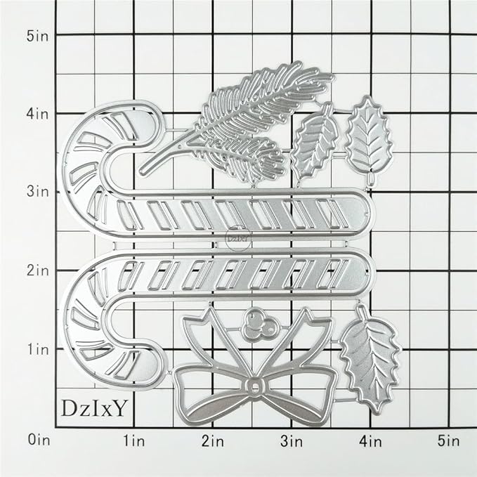 DzIxY Christmas Cane Leaf Metal Cutting Dies for Card Making Kit Embossing Paper Die Cuts Set Scrapbook Stencils Supplies Machine Templates