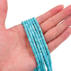 Natural Blue Turquoise Spacer Beads Caps Loose Semi Gemstone for Beading Jewelry Making 4mmx2mm 38cm