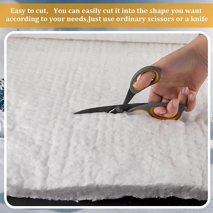 Amylove 2 Pcs Ceramic Fiber Insulation Blanket 48 x 16 x 1 Inch High Density Heat 2600f High Temperature Insulation for Stoves, Kilns, Forges, Fire Bricks, Boilers, Pizza Ovens