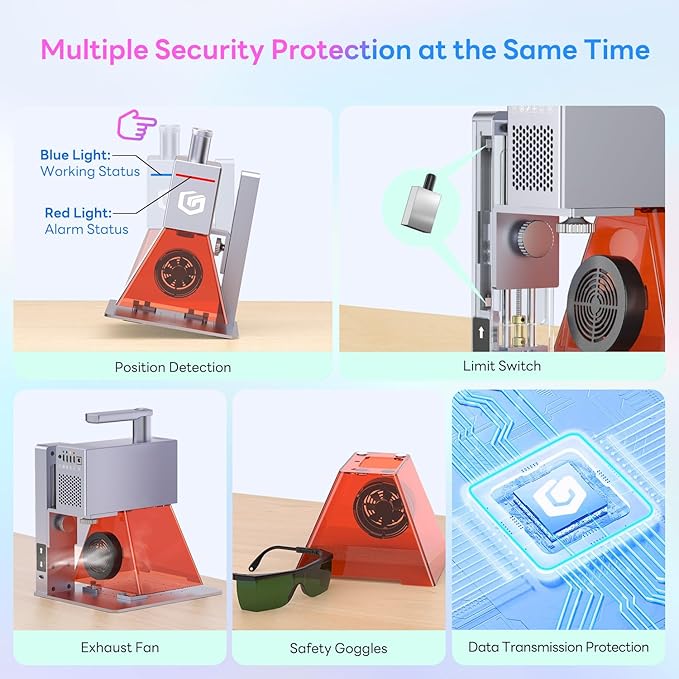 Longer Nano Portable Laser Engraving Machine - 5000mm/s High Speed, 6W Laser Output Power, 0.05mm Precision, Suitable for Wood, Acrylic, Leather, Fabric, Metal, Ceramic, DIY Projects