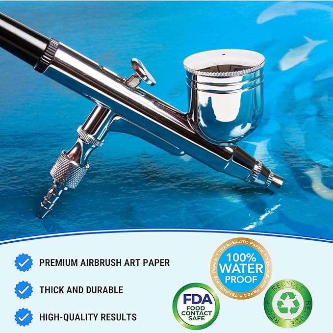 TerraSlate Paper 8 Mil 8.5" x 11" Airbrush Art Paper, Drawing Paper, Painting Paper, Sketch Paper, 25 Sheets