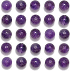 NCB 100pcs Original Natural Stone Beads Gemstone Round Loose Beads 6mm 8mm 10mm (Amethyst, 10mm 100Beads)