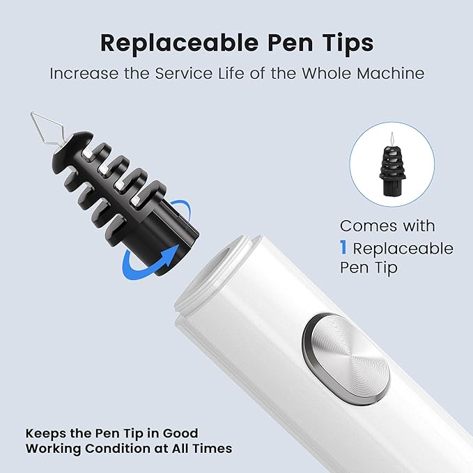 Thread Burner with A Replacement Tip, Rechargeable Thread Zapper Tool, Cautery Pen, Sewing Supplies for Beading Jewelry Making DIY Melting Knotting, Bracelet Making, Leather Work, Ribbon Cut