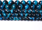 AAA Natural Blue Tiger Eye Gemstone Beads Natural Round Loose Stone Beads for Jewelry Making DIY Bracelet Necklace Earrings 12mm 32pcs 1 Strand 15" (Blue Tiger Eye, 12mm)