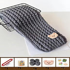 Ygakrkreit Warm Thick Scarf Knitting Kit - 4pcs Yarn + Knitting Tools + Bear Pattern Accessories, Adult DIY Craft Kit, Arts & Crafts Supplies, Ideal Handmade Gift (1 Set) (灰色)