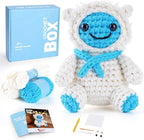 CrochetBox Christmas Crochet Kit for Beginners - Snowman Starters Crochet Kit, Beginners Crocheting Kitting for Adults Teen, Gifts with Crochets Yarns, Hook, Step-by-Step Video, Instruction