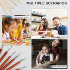 17Pcs Clay Sculpting Tools, Basic Clay Tools Kit, Polymer Clay Tools with Wooden Handles & Tool Bag, Practical Air Dry Clay Tools for Dotting, Carving, Molding, Pottery Kit for Adults Kids