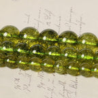 35pcs 10mm Natural Stone Beads Peridot Beads Crystal Gemstone for Jewelry Making, DIY Bracelet Necklace