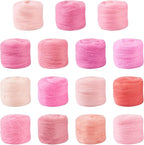 FASHEWELRY 2.6 OZ Wool Felting Set for DIY Craft, Pastel Nature Wool Roving Needle Felting Wool Roving for Needle Felting Wet Felting DIY Hand Spinning (15 Colors)