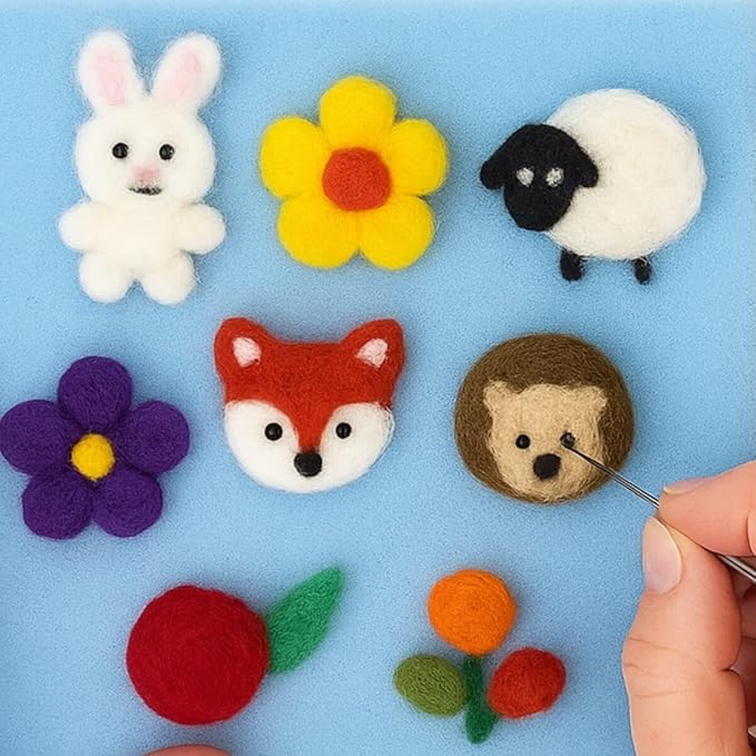 Black #08 Needle Felting Wool – 100g Carded Batt, Short Coarse Fiber Roving – Core or Finish Wool for Needle Felting, DIY Crafts, Dolls & Animals