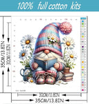 Gnome Cross Stitch Kits for Beginners Adults, Patterns Dimensions Needlepoint Art Crafts,Counted Cross Stitch Kits Embroidery Kits for Beginners Adults for Home Decor 13.8x13.8 inch