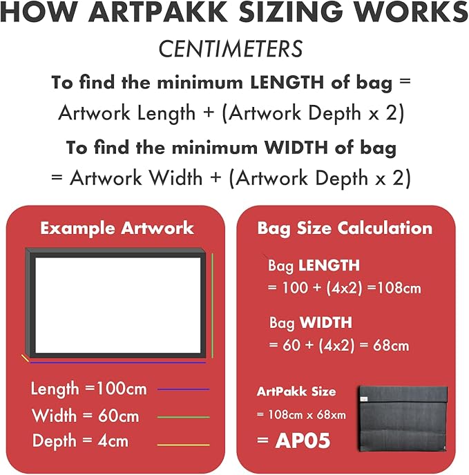Art Bags (AP05-44 1/2" x 34") - Strong • Shock-Absorbent • Reusable • Non-Toxic • Waterproof • Acid-Free Lining - Long-Term Art Storage + Shipping + Protection Solution (Color May Vary)