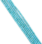 Natural Blue Turquoise Spacer Beads Caps Loose Semi Gemstone for Beading Jewelry Making 4mmx2mm 38cm