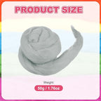 MECCANIXITY Wool Roving Yarn Soft Felting Wool 50g/1.76oz Pure Chunky Roving Yarn for Needle Felting Knitting Blanket Spinning Weaving Art DIY Craft Light Gray