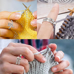 10 Pack Knitting Crochet Loop Ring, Crochet Accessories Crochet Stuff Adjustable Crochet Ring Finger Yarn Guide Knitting Tension Rings for Crocheting, Knitting Thimbles for Crochet- Multicolor