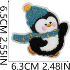 Christmas Penguins Iron on Patches 12Pcs Chenille Embroidery Sew on Stickers Applique for DIY Crafts T Shirt Clothing Jackets Backpacks Jeans Party Decorations Accessories