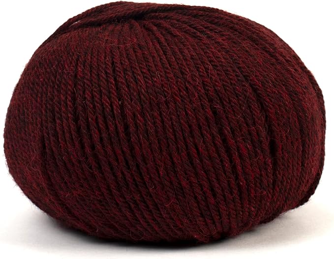 100% Baby Alpaca Yarn for Knitting & Crocheting - Set of 2 Skeins of Premium Yarn DK - Lightweight, Hypoallergenic & Thermal Peru Made - Ideal for Delicate Projects (M062 - Dark Maroon)
