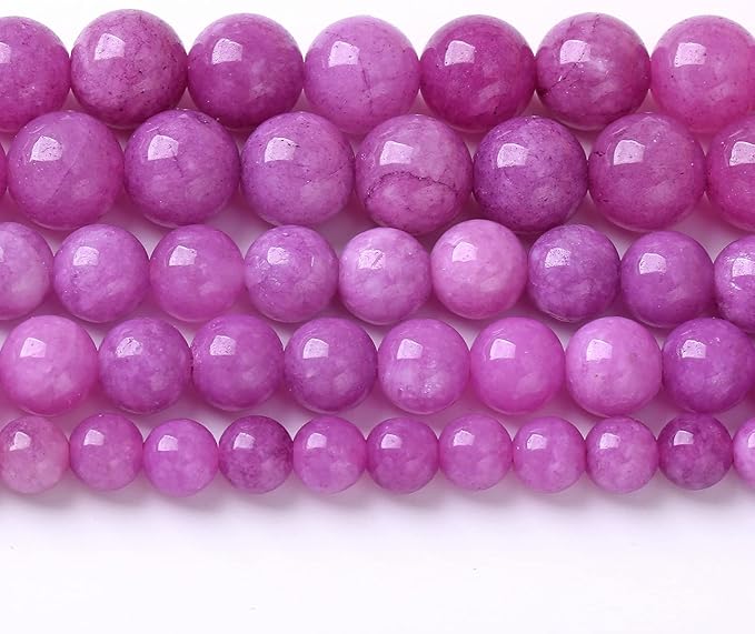 8MM 46PCS Purple Lepidolite Mica Stone Loose Beads for Jewelry Making DIY Bracelet Necklace