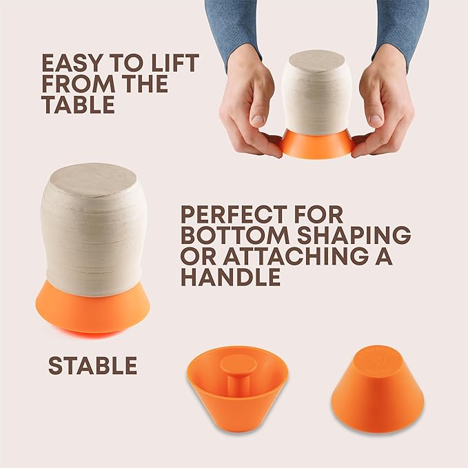 KYVERNOST Rim Cone Shaper for Pottery and Ceramics - Rim Cone Pottery Tool for Perfectly Smoother & Rounded Rims - Rim Shaping Cone for Pottery Artists and Hobbyists