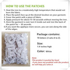 1.9 inch Iron on Letter Patches 78 Pieces, A-Z Embroidered Alphabet Patches for Clothing Jackets Hats Backpacks Jeans White