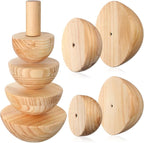 DoubleFill 4 Pack Pottery Molds Plaster Molds Wood Pottery Tools with Handle for Ceramic Top Forms DIY Bowls Plate Dish Slump Press Art Making(Hemispherical,4.5'' 5.5'' 6.5'' 7.5'' Thickness 3'')