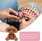 7 Pieces Punch Needle Tool, Portable Adjustable Embroidery Punch Needle for Stitching Applique Embellishment DIY Knitting (Blue, Pink)