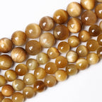 10mm 38pcs Natural Gemstone Gold Tiger Eye Beads Round Spacer Loose Beads for Jewelry Making DIY Bracelet Necklace 15" Inch