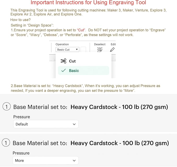 Engraving Tip + Scoring Tip + Fine Debossing Tip + QuickSwitch Housing for Cricut Maker 3/Maker/Venture/Explore 3/Air 2/Air, OVAN 3-in-1 Tool Set for Cricut Engrave/Score/Deboss Designs on Materials