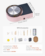 VEVOR Mini Pottery Wheel for Kids and Beginners, 6” Turntable, Two-Way Rotation, Adjustable Speed, Complete Pottery Set with Clay Art Supplies Sculpting Tools, Craft Gifts for Kids Teens Adults, Pink