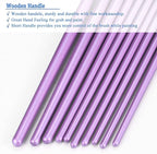 BOSOBO Paint Brushes Set, 6 Pack 60 Pcs Round Pointed Tip Paintbrushes Nylon Hair Artist Acrylic Paint Brushes for Acrylic Oil Watercolor, Face Nail Art, Miniature Detailing & Rock Painting, Purple